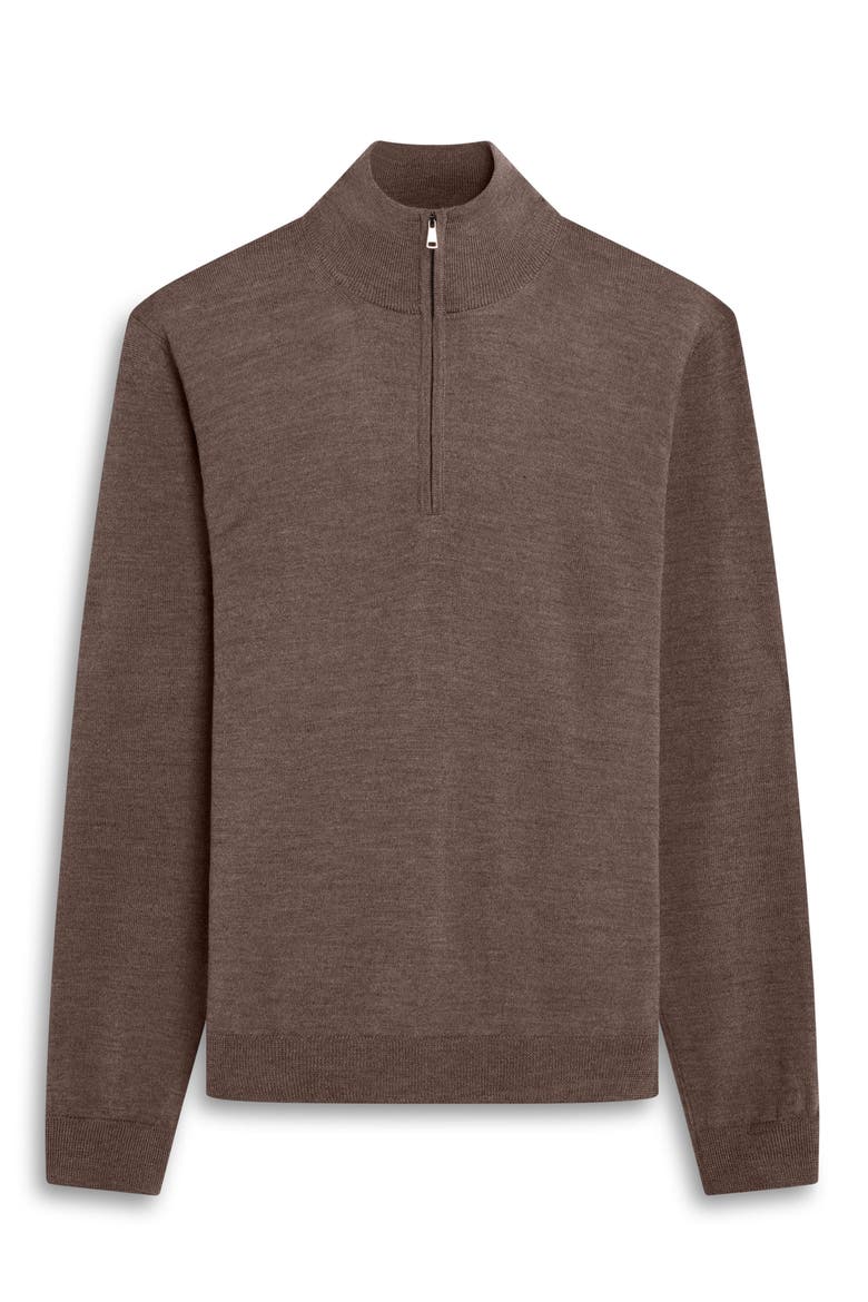Fred Quarter Zip Merino Wool Sweater, Alternate, color, WALNUT