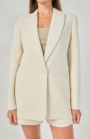 Endless Rose Tailored Single Button Blazer