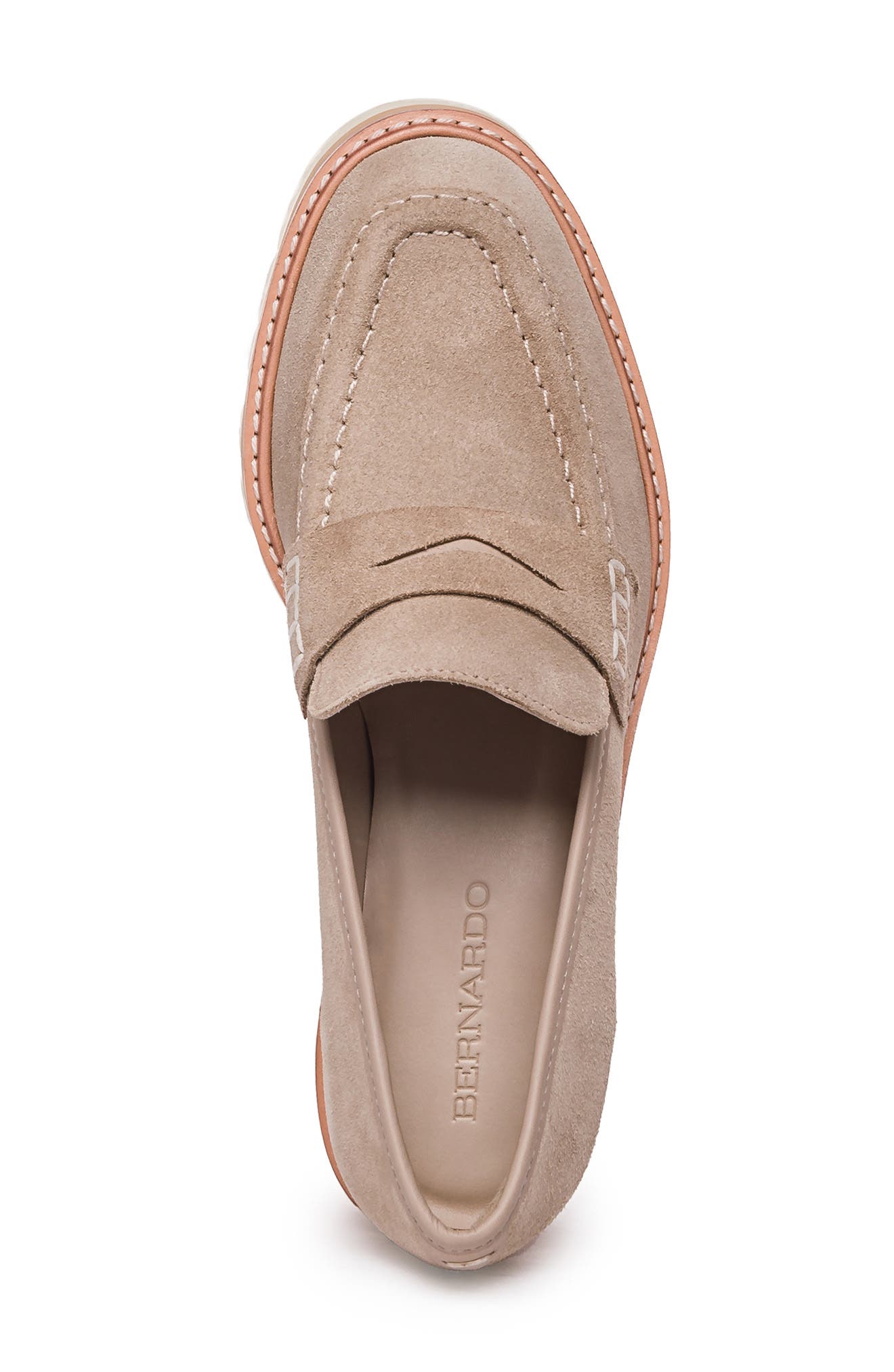 Bernardo Footwear Bernardo Selma Leather Loafer Pump, Alternate, color, Clay