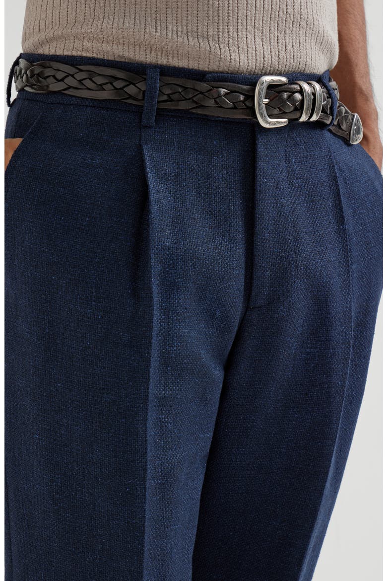 Trousers with pleats, Alternate, color, Navy Blue