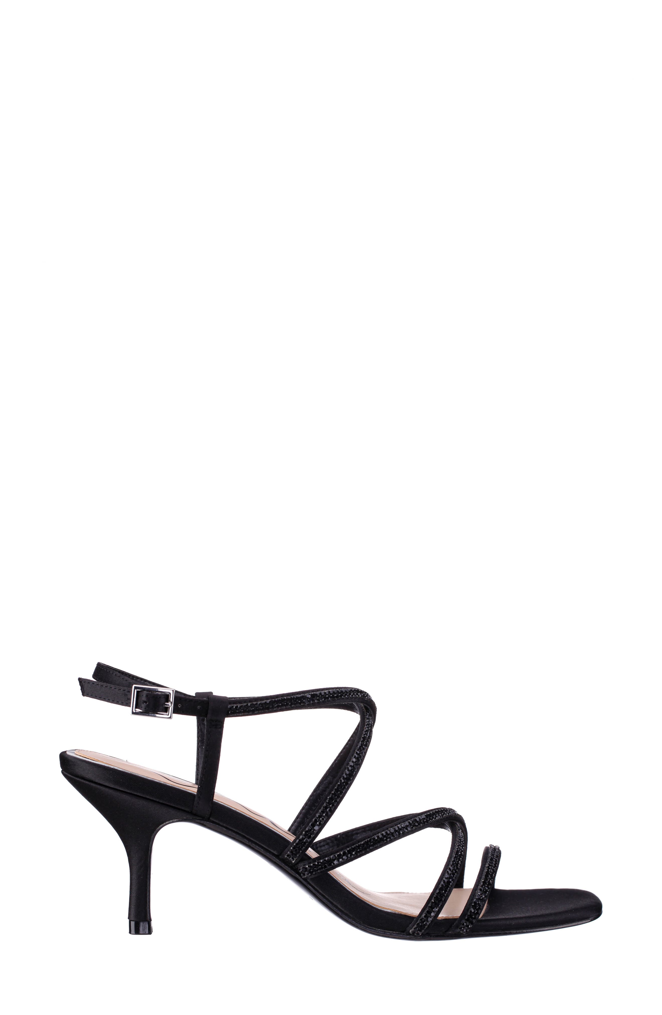 Nina Briegh Ankle Strap Sandal, Alternate, color, Black