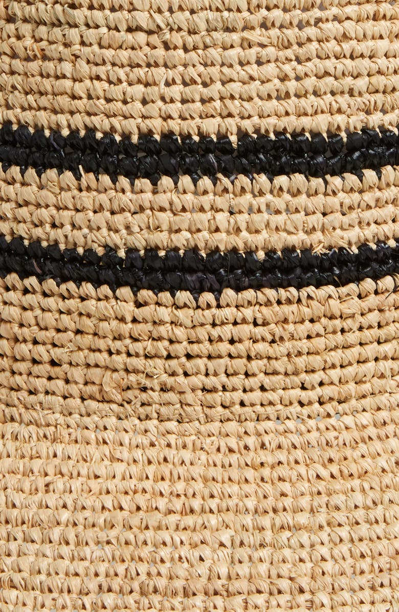 Brixton Ellee Straw Packable Bucket Hat, Alternate, color, Tan/ Black