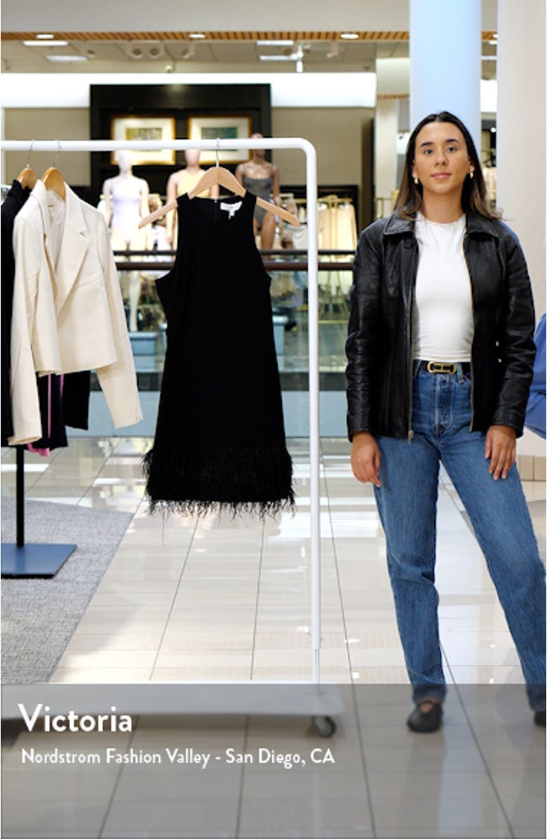 Cami Feather Hem Sheath Dress, sales video thumbnail