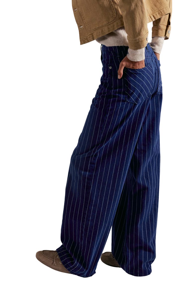 Nia Stripe Boyfriend Jeans, Alternate, color, INDIGO PINSTRIPE
