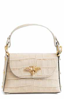 Persaman New York Croc Embossed Leather Satchel