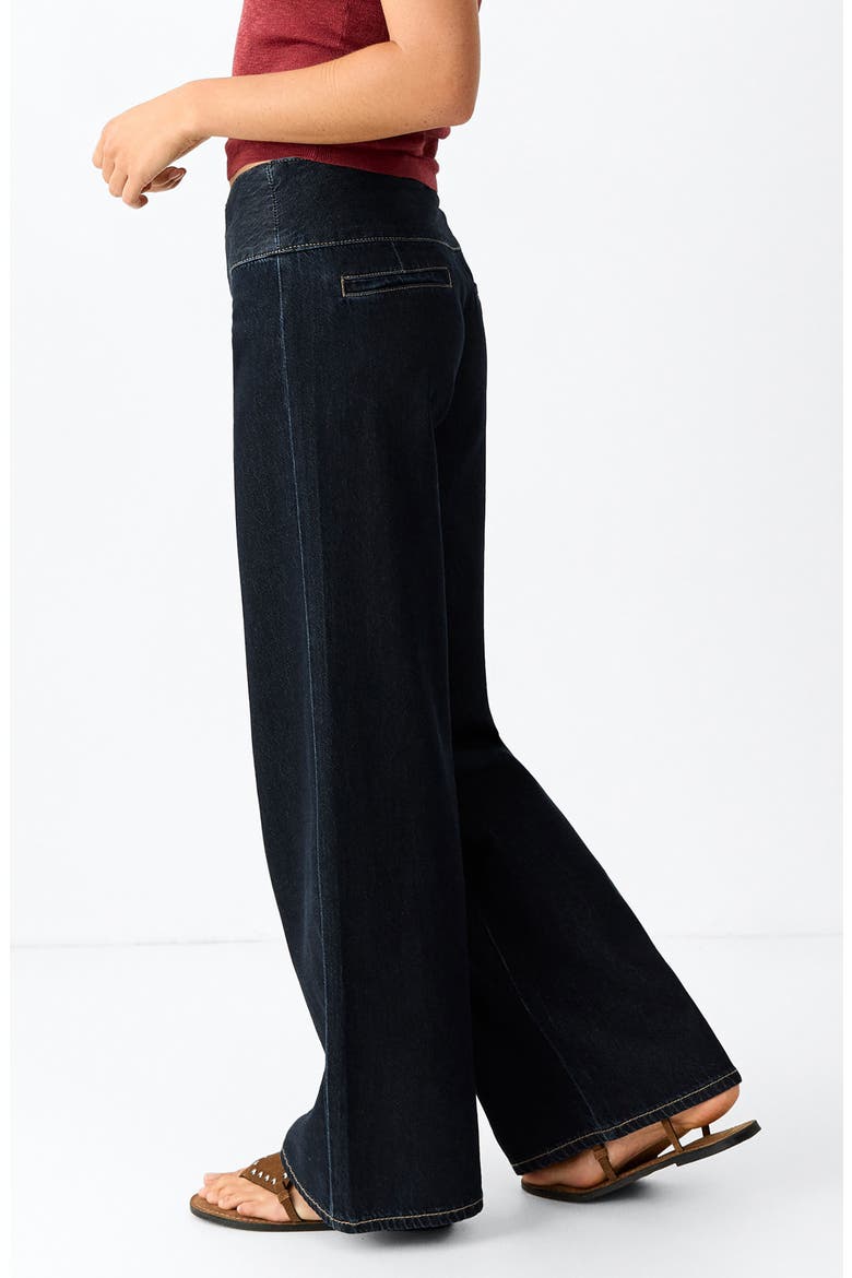 Kids' Tie Detail Wide Leg Jeans, Alternate, color, OPEN BLUE
