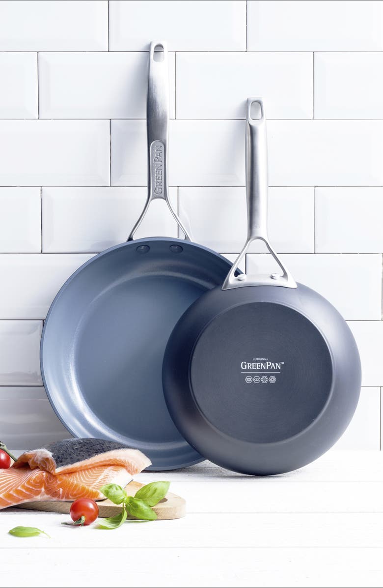 GreenPan Paris 8-Inch & 10-Inch Anodized Aluminum Ceramic Nonstick Frying Pan Set, Alternate, color, Grey