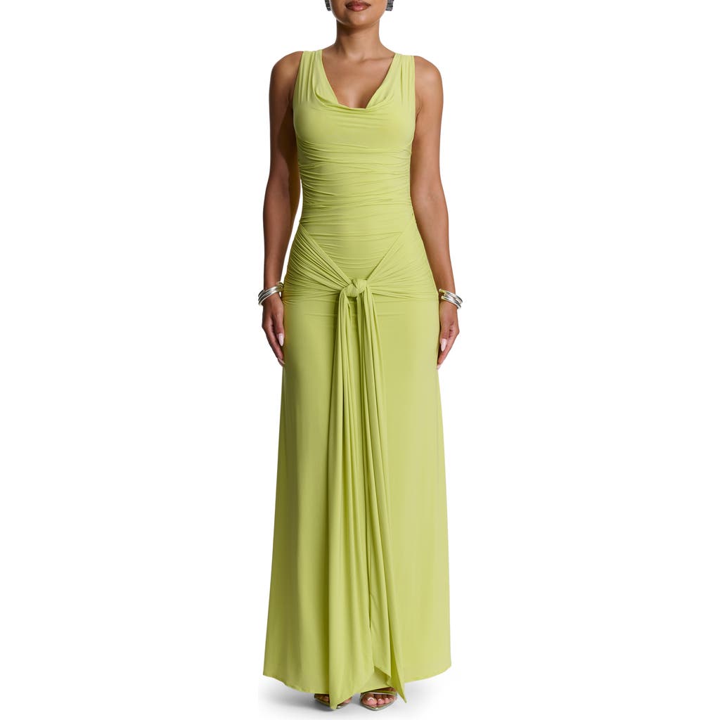 Naked Wardrobe Cowl Neck Maxi Dress In Green
