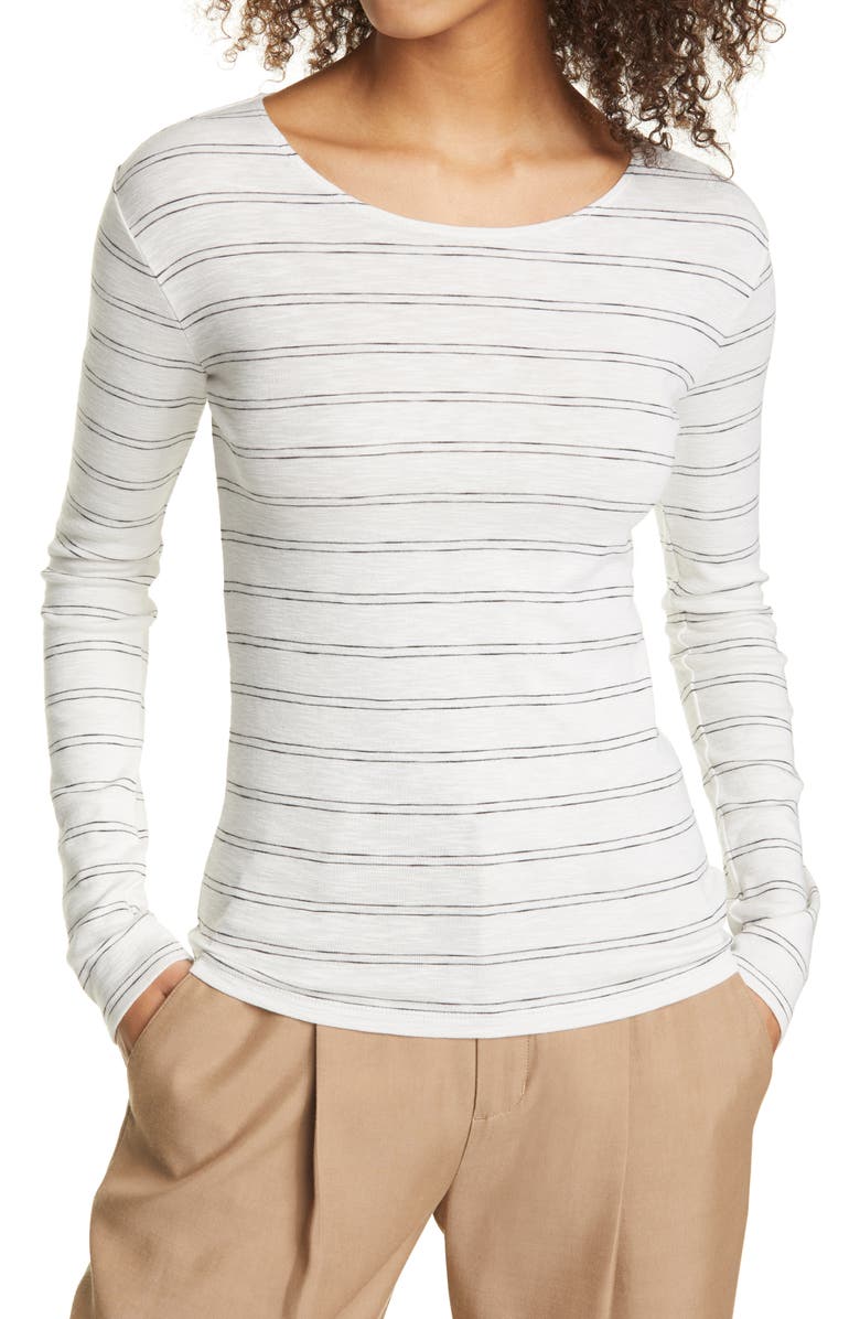 Vince Pinstripe Long Sleeve Tee, Main, color, 