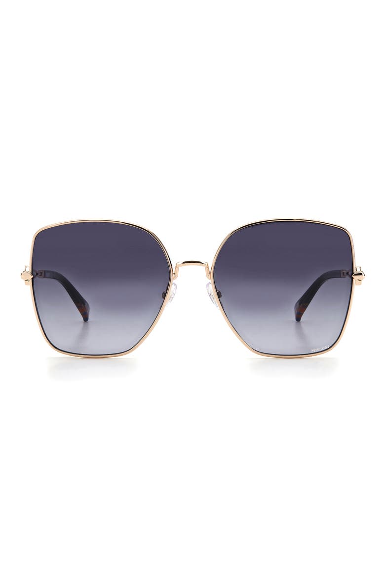 59mm Oversize Gradient Square Sunglasses, Main, color, GOLD