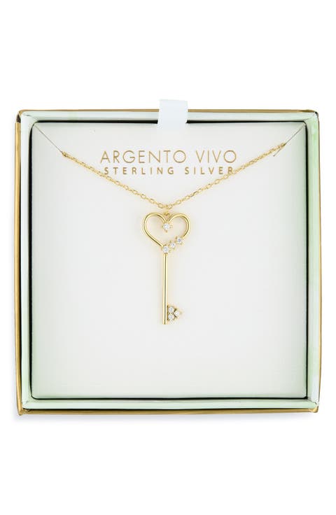 Love Heart Key Pendant Necklace