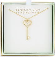 ARGENTO VIVO Love Heart Key Pendant Necklace