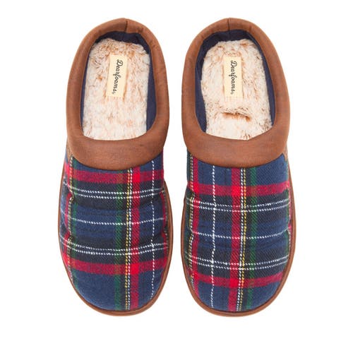 Dearfoams Asher Marled Knit Clog Slipper In Blue