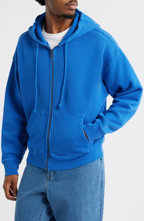 Elwood Core Oversize Terry Full Zip Hoodie In Blue
