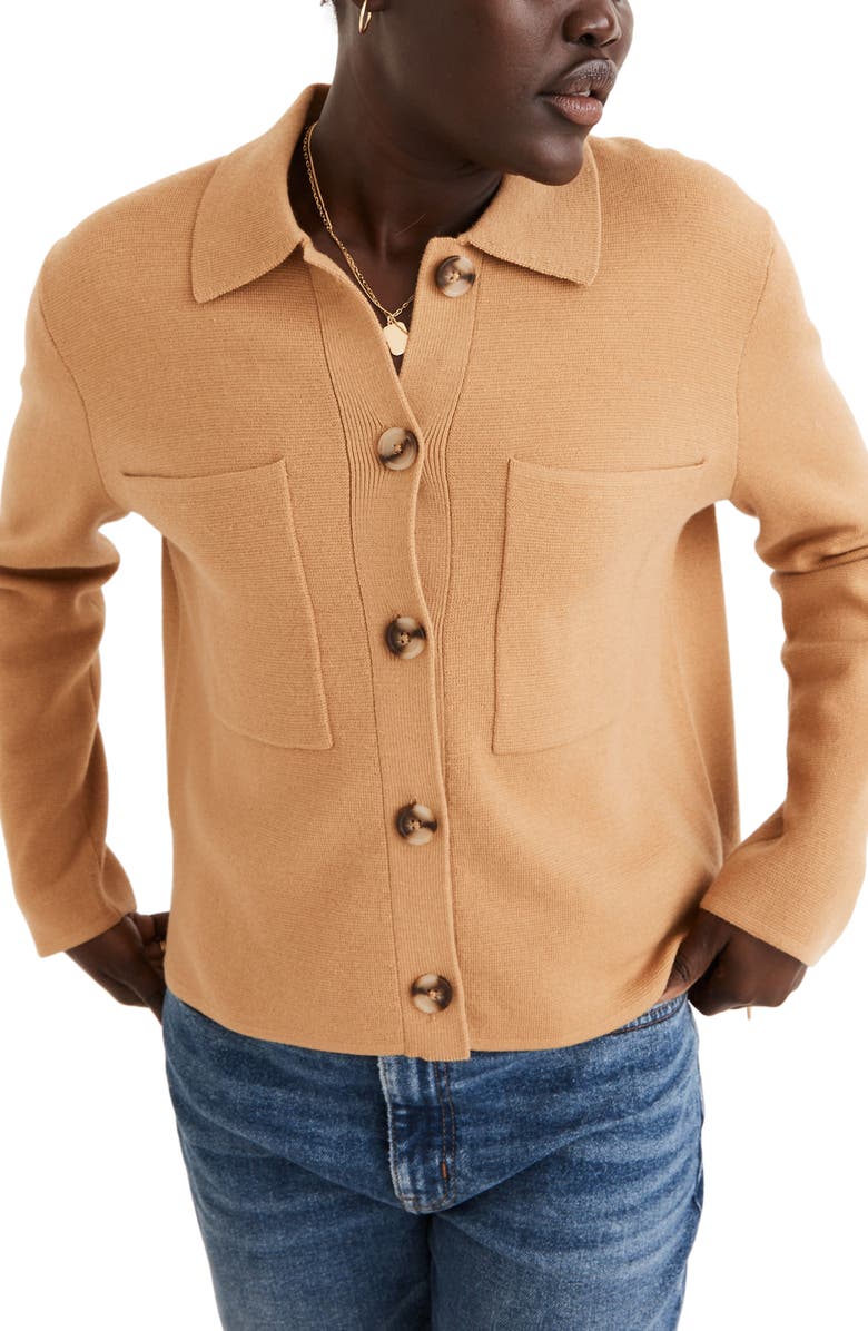 Madewell Chore Merino Wool Sweater Jacket, Main, color, 