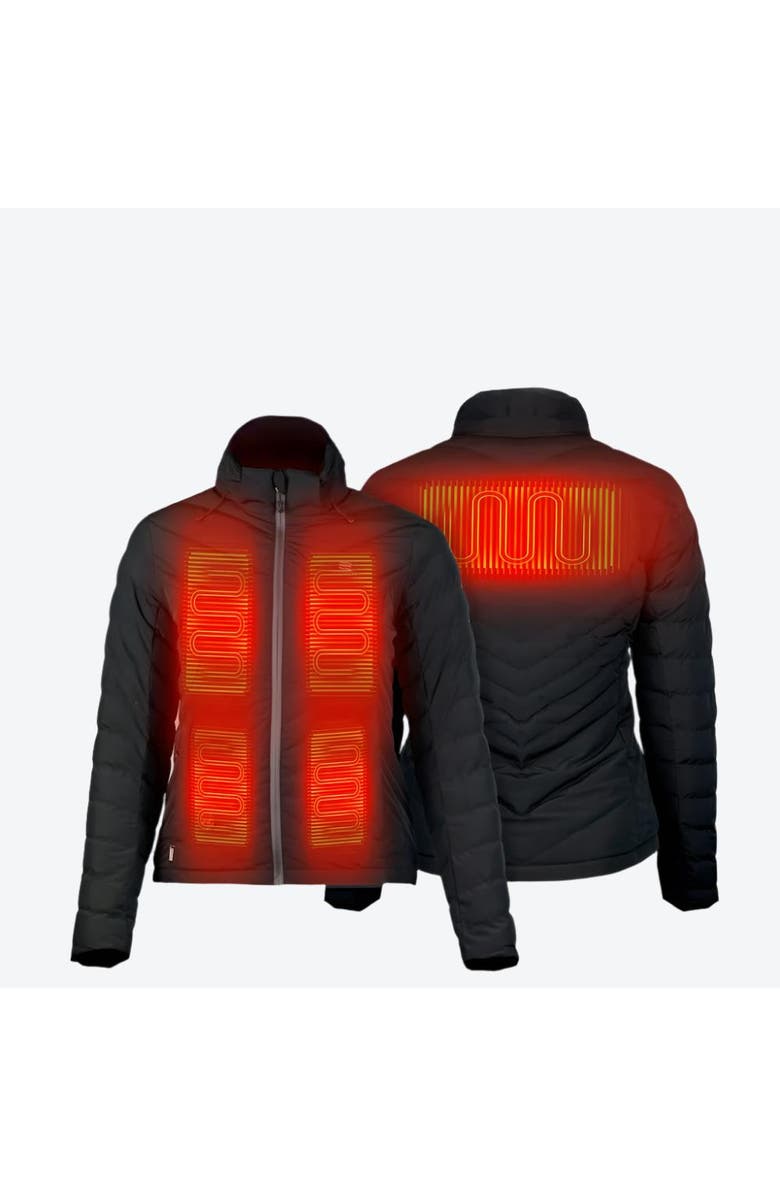 Mobile Warming Crest Natural Down Heated Jacket, Alternate, color, Black