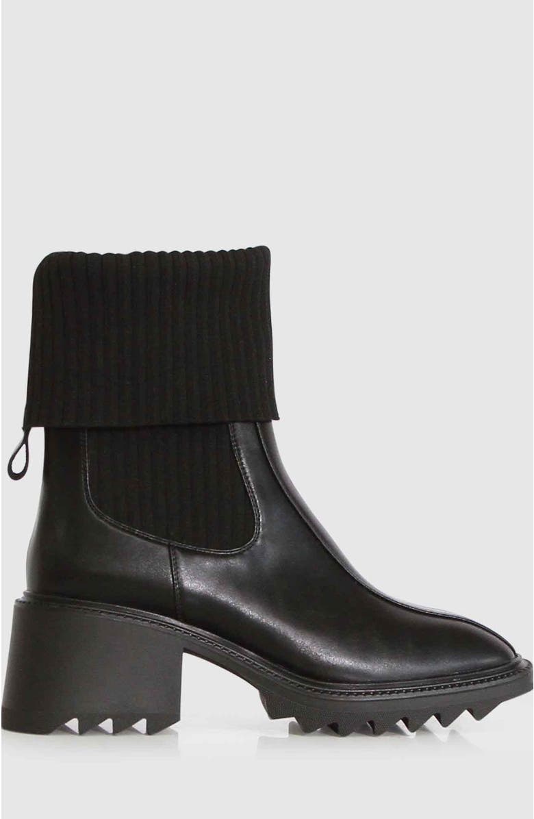 Belle & Bloom Perfect Illusion Knit Boot, Main, color, Black