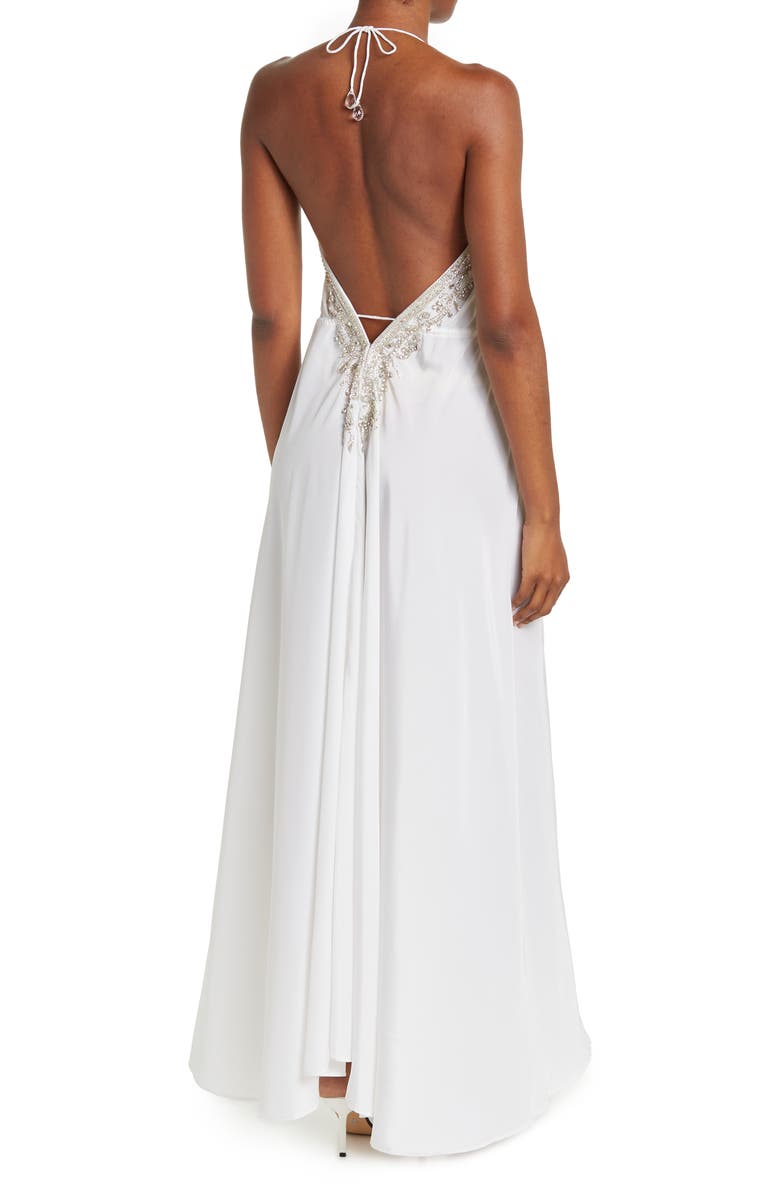 RANEES Embellished Halter Maxi Dress, Alternate, color, White