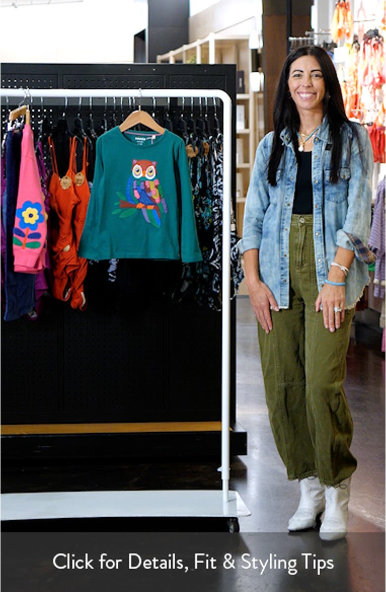 Kids' Owl Appliqué Cotton Graphic T-Shirt, sales video thumbnail