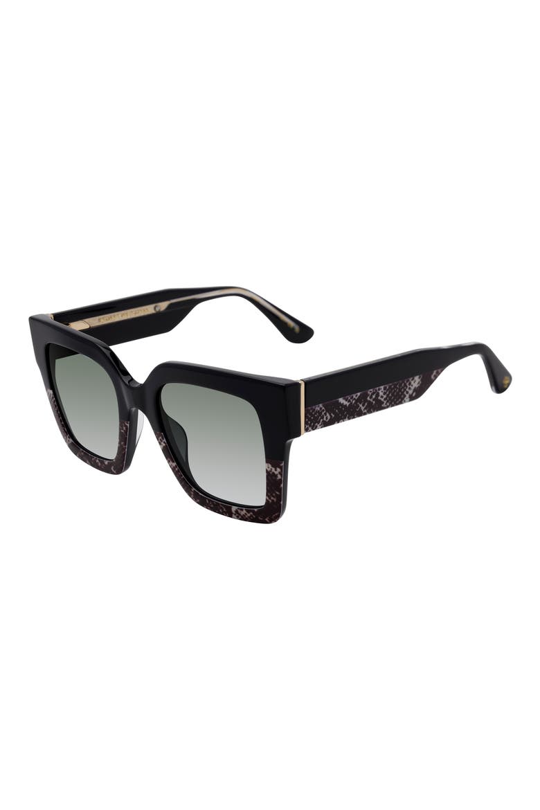 51mm Gradient Square Sunglasses, Alternate, color, BLACK BLACK WHITE