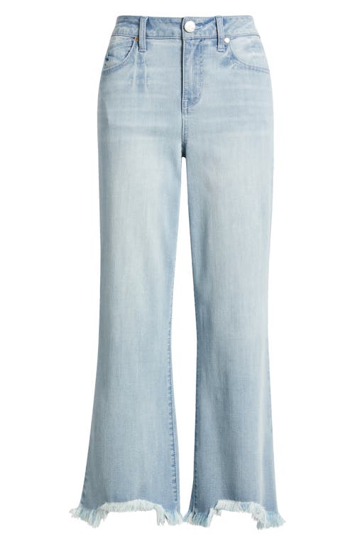 1822 Denim Frayed High Waist Demi Bootcut Jeans In Chase