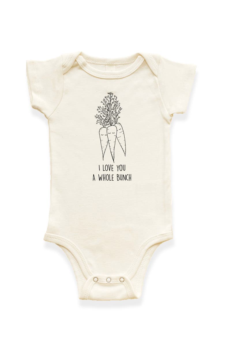 Tenth & Pine I Love You a Whole Bunch Organic Baby Bodysuit, Main, color, Natural