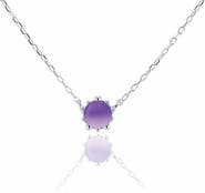 House of Frosted Amethyst Flower Pendant Necklace