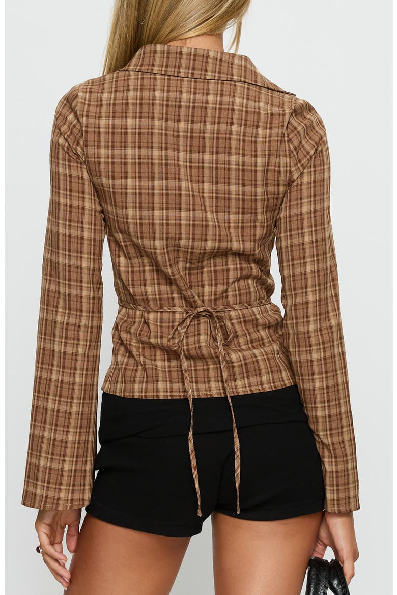 Arianwyn Plaid Button-Up Shirt, Alternate, color, BROWN CHECK