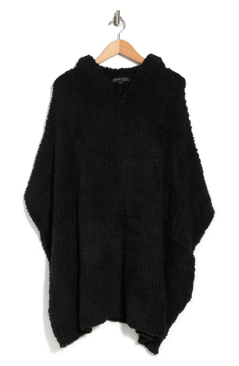 Barefoot Dreams<sup>®</sup> CozyChic<sup>®</sup> Ribbed Hooded Poncho, Alternate, color, Black