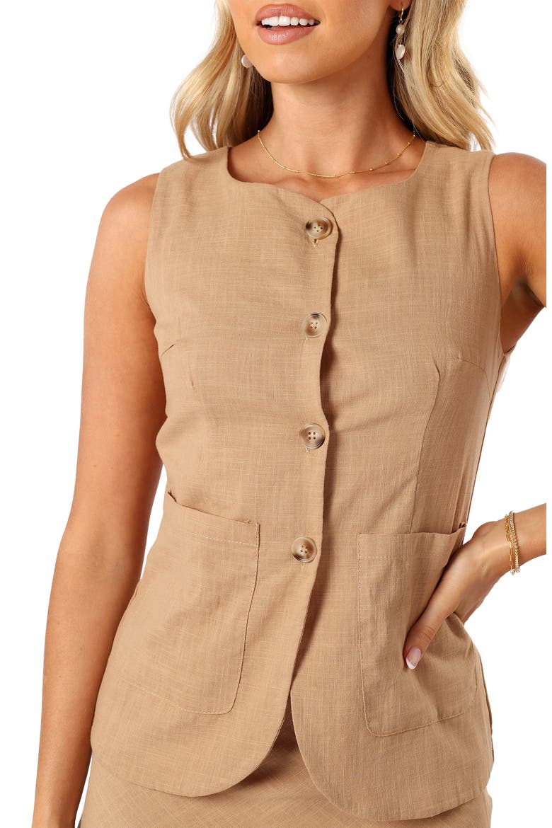 Peter Cotton Vest & Maxi Skirt Set, Alternate, color, TAN