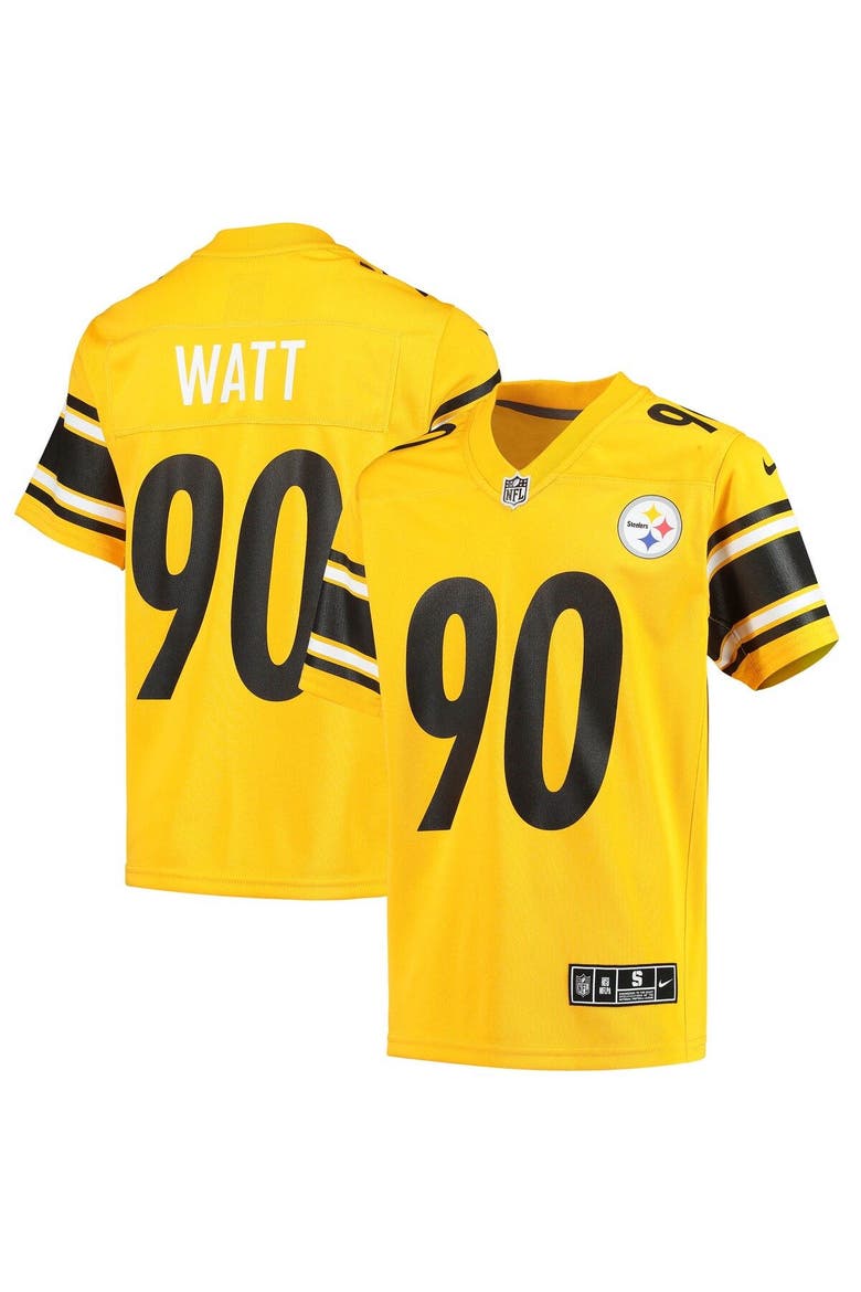 Youth Nike T.J. Watt Gold Pittsburgh Steelers Inverted Team Game Jersey, Main, color, Gold
