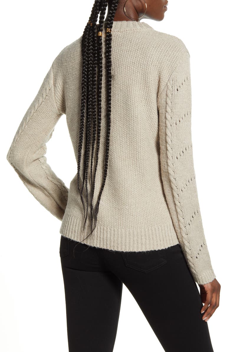 English Factory Pointelle Knit Sweater, Alternate, color, 
