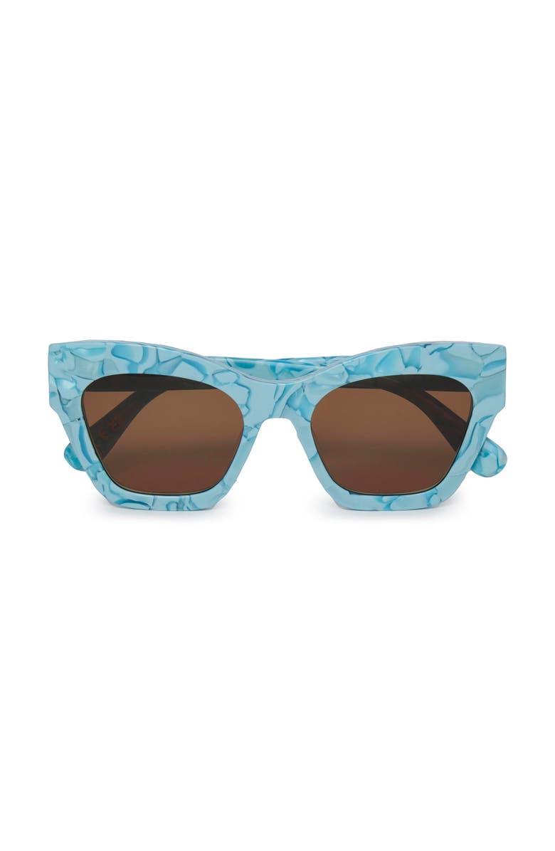 Lele Sadoughi Lido Sunglasses, Main, color, Turquoise 400