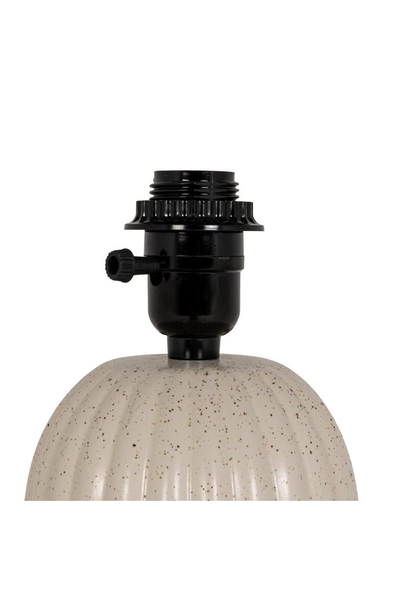 Table Lamp with Ribbed Shade, Alternate, color, White