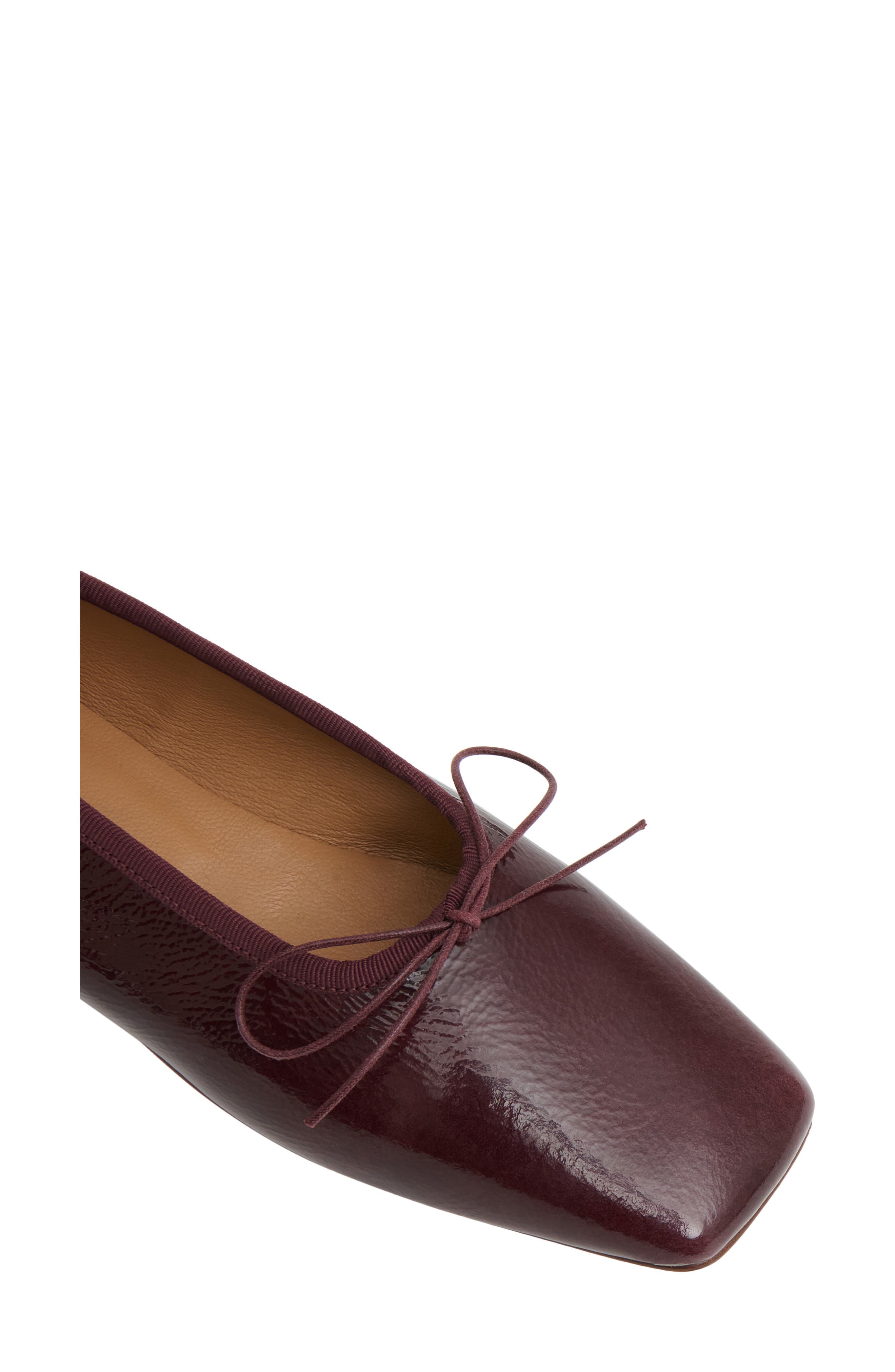 Mansur Gavriel Square Toe Ballerina Flat, Alternate, color, Dark Oxblood