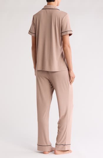 Ribbed Short Sleeve Top & Pants Pajamas