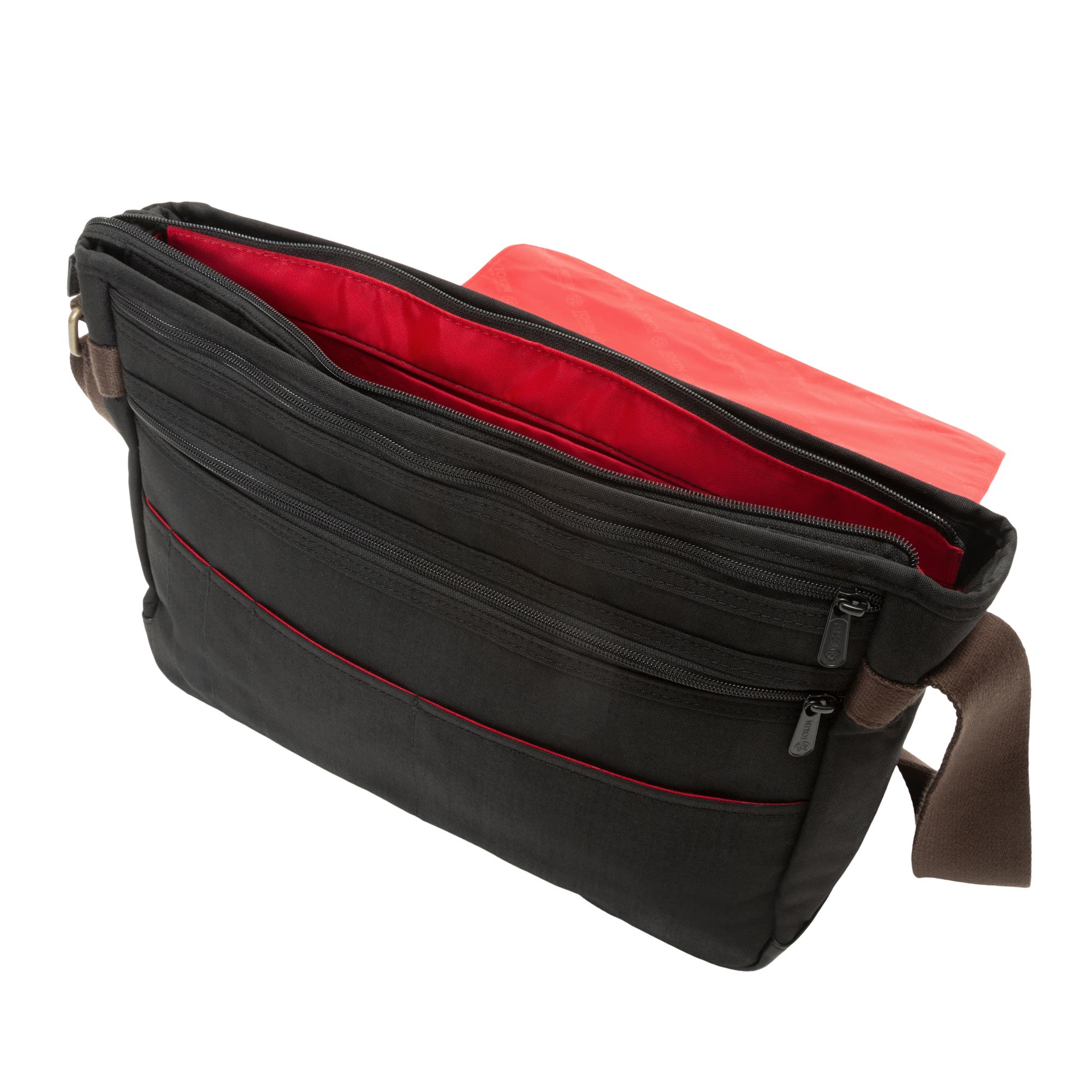 Manhattan Portage Waxed Nylon Sheridan Messenger Bag, Alternate, color, Black