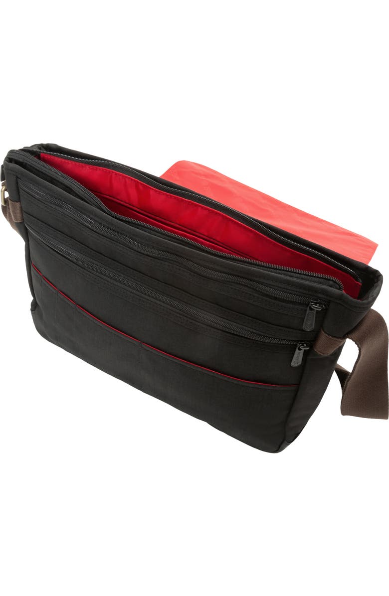Manhattan Portage Waxed Nylon Sheridan Messenger Bag, Alternate, color, Black