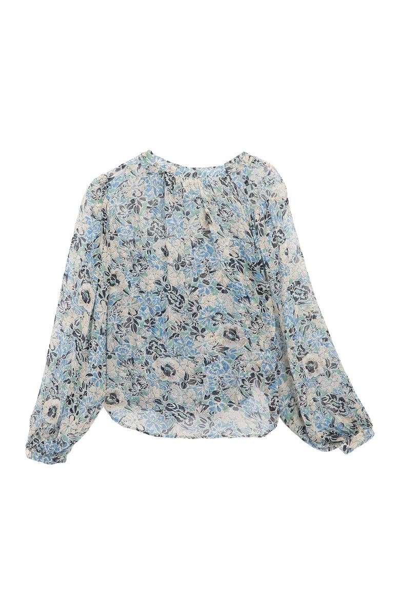 Veronica Beard Ashlynn Floral Print Silk Blouse, Alternate, color, 
