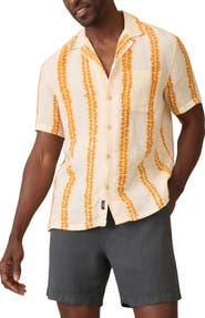 Faherty Shibori Palma Linen Camp Shirt