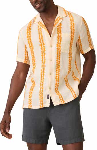 Faherty Shibori Palma Linen Camp Shirt