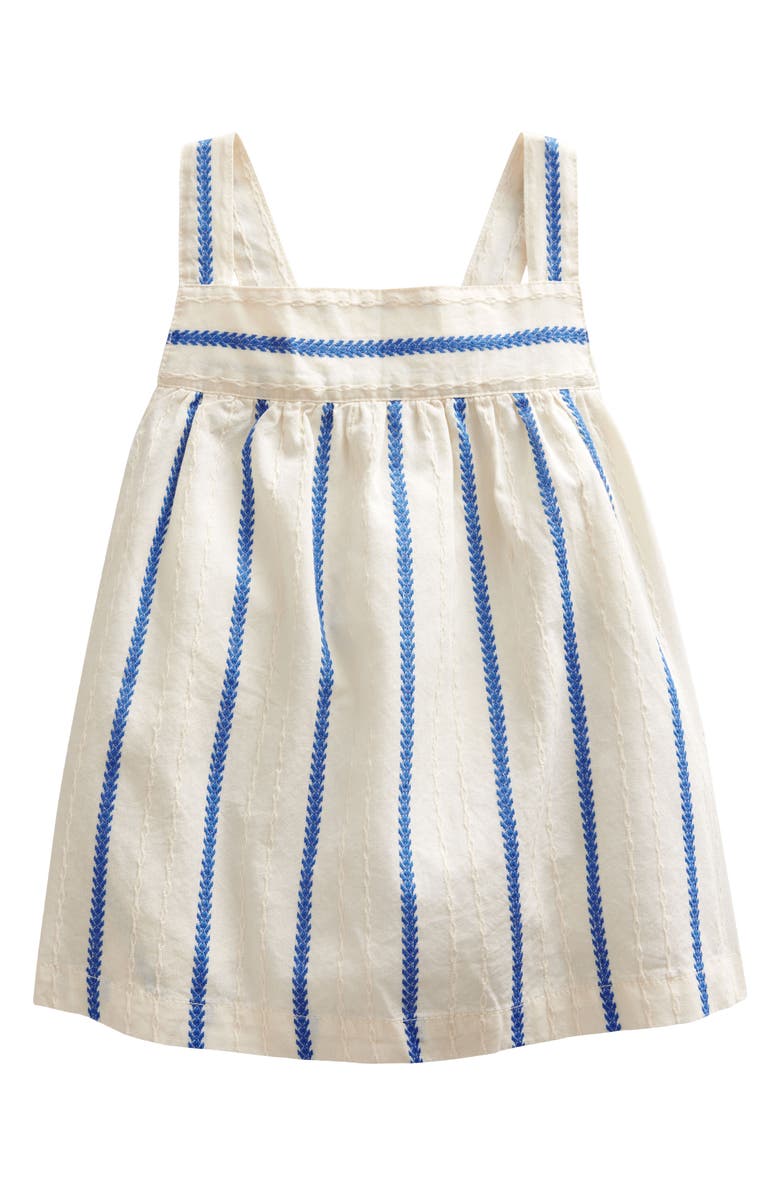 Mini Boden Kids' Embroidered Cotton Trapeze Tank Top, Main, color, Ivory