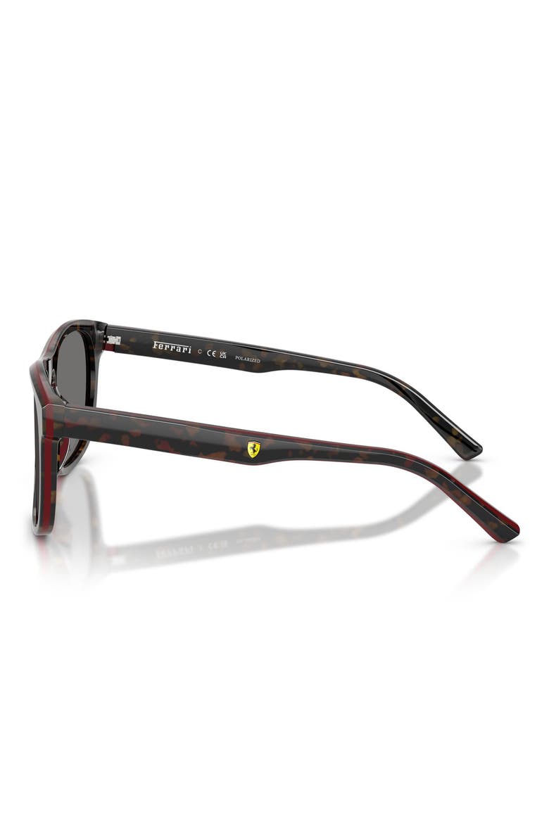 57mm Polarized Square Sunglasses, Alternate, color, HAVANA/RED/HAVANA / POLAR