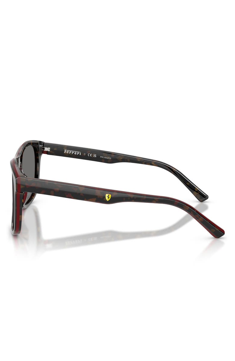 Scuderia Ferrari 57mm Polarized Square Sunglasses, Alternate, color, Havana/Red/Havana / Polar