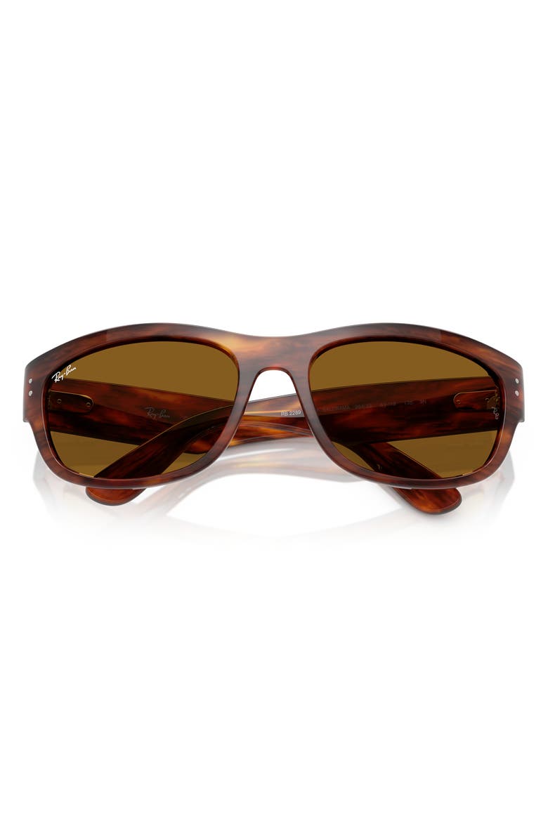 Ray-Ban 63mm Pillow Sunglasses, Alternate, color, Striped Havana