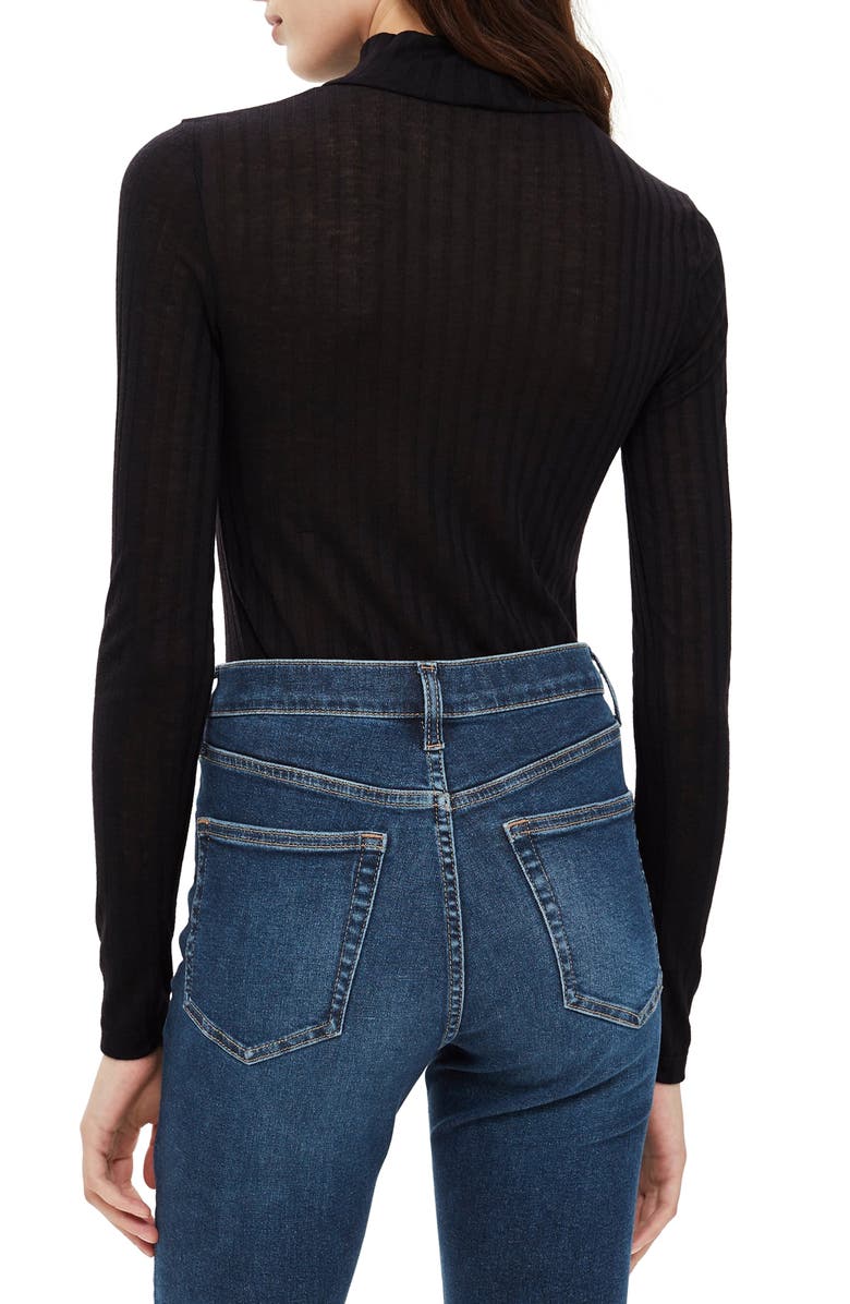 Topshop Funnel Neck Shirt, Alternate, color,