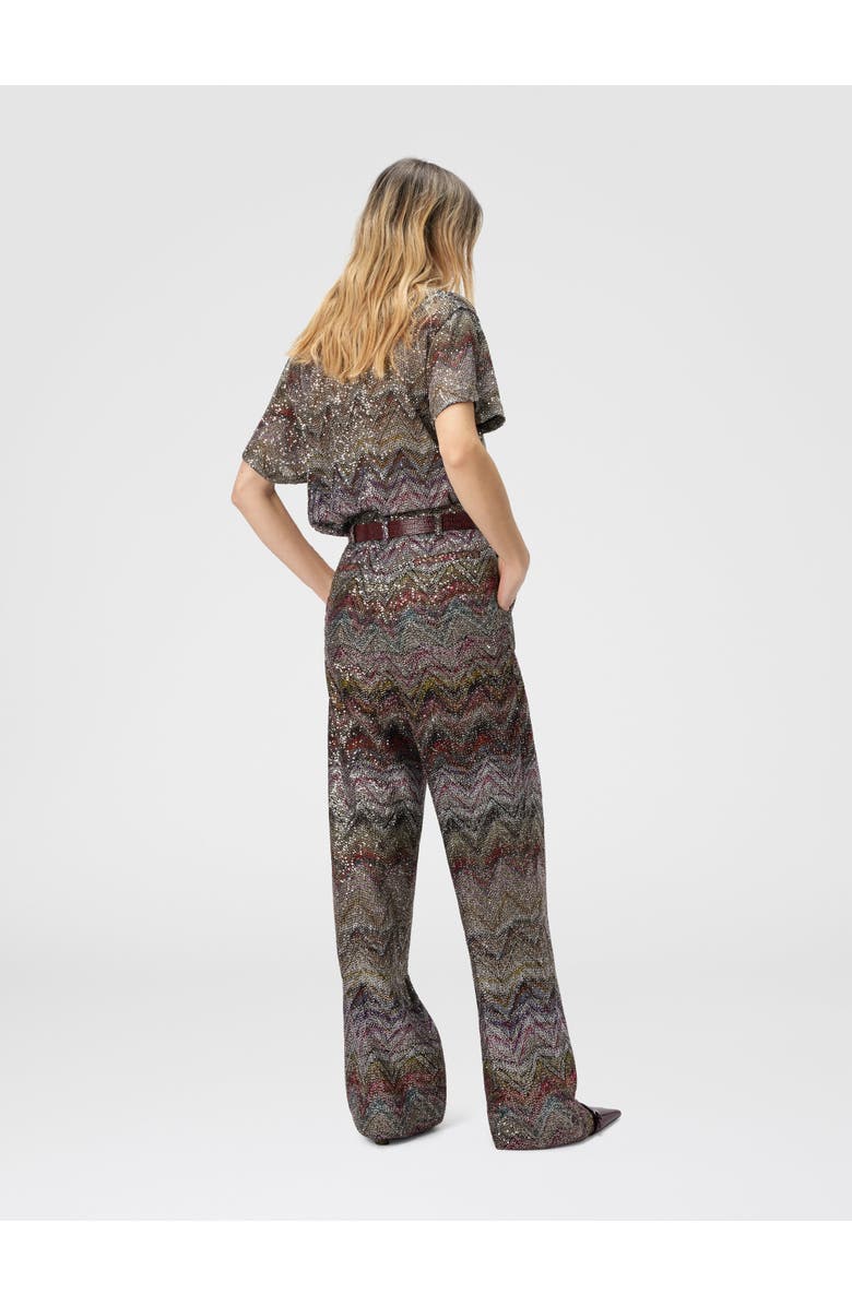 Missoni Wide Leg Pants With Zigzag Pattern, Alternate, color, Multicoloured
