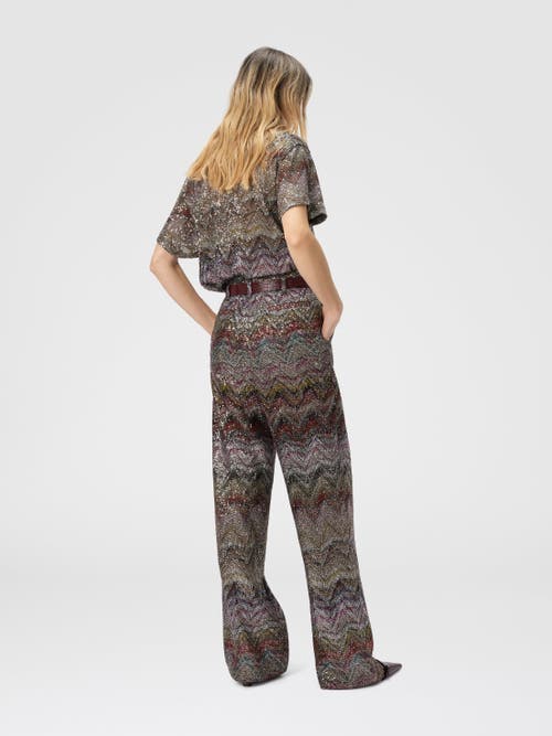 Missoni Wide Leg Pants With Zigzag Pattern In Multi