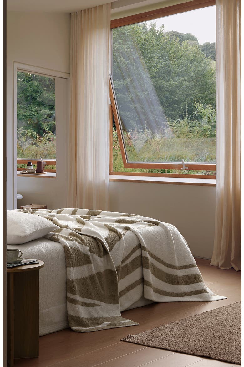 Cloud Silque Woodland Blanket, Alternate, color, WHITE / SANDSTONE