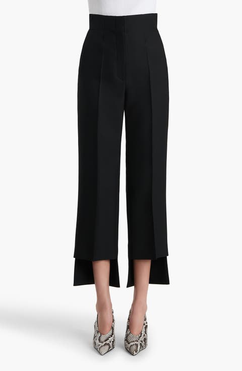 Rae Bonded Crepe Step Hem Cigarette Crop Pants